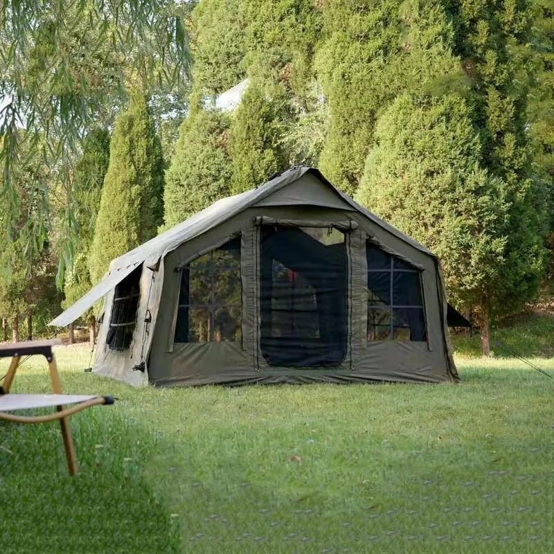 

Airo Hot Sales Air Glamping Waterproof Windproof 3000mm Waterproof Index Khaki Quick Automatic Opening 4 Seasons Oxford Cabin