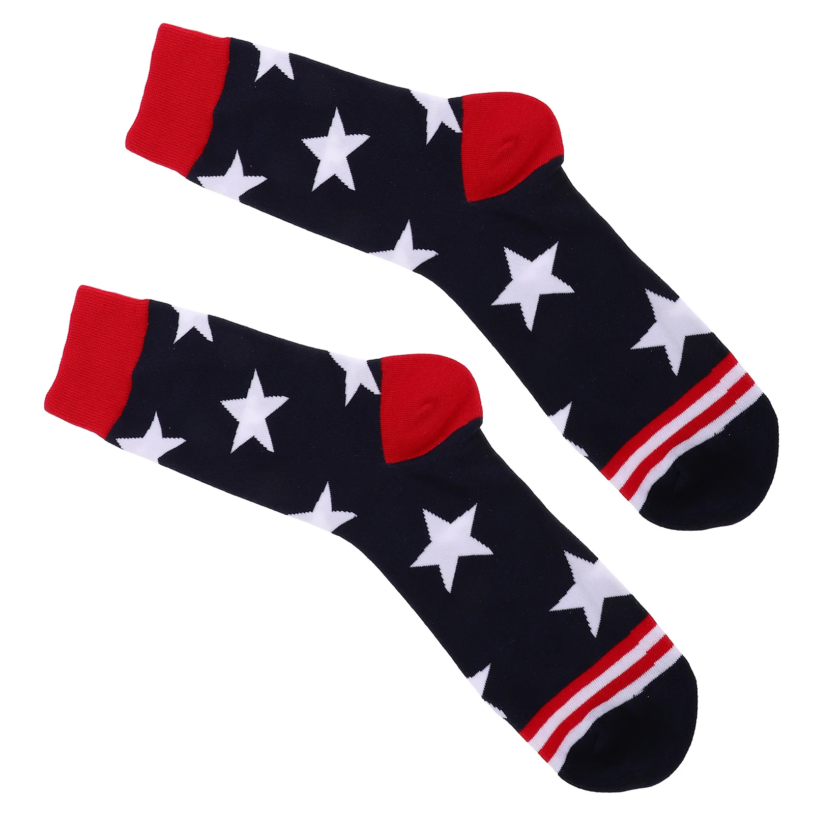 Men's Cotton Socks Funny for American Usa Flag Ordinary Red Woman Independence Day