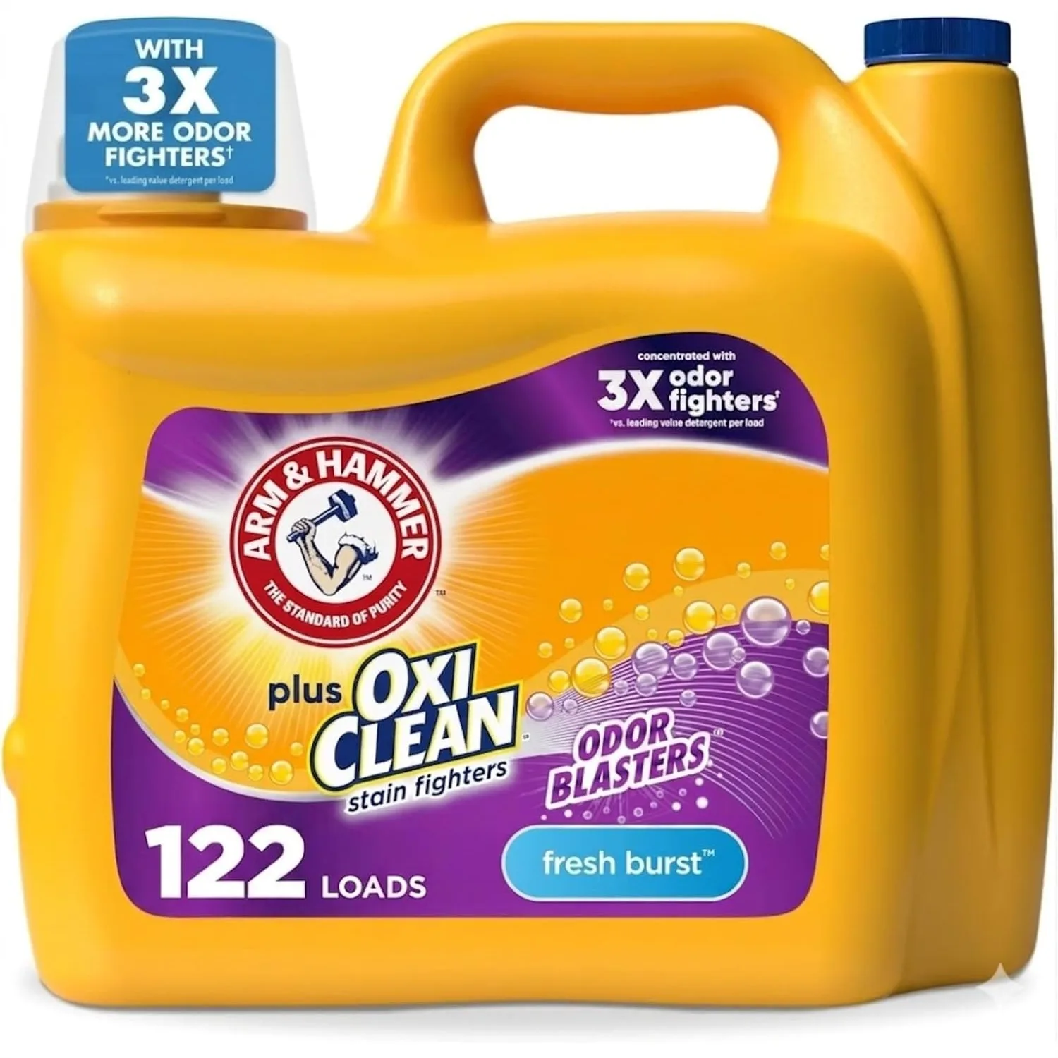 Liquid Laundry Detergent with Odor Blasters, Attacks Stains, Fresh Burst Scent, 122 Loads, 158.6 Fl Oz