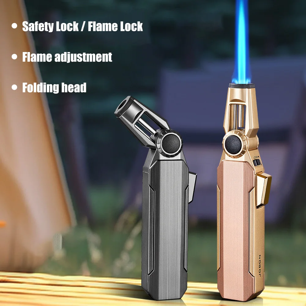

JOBON Blue Flame Inflatable Lighters Collapsible Head Safety Lock Design Continuous Ignition Flame Adjustable Multifunction