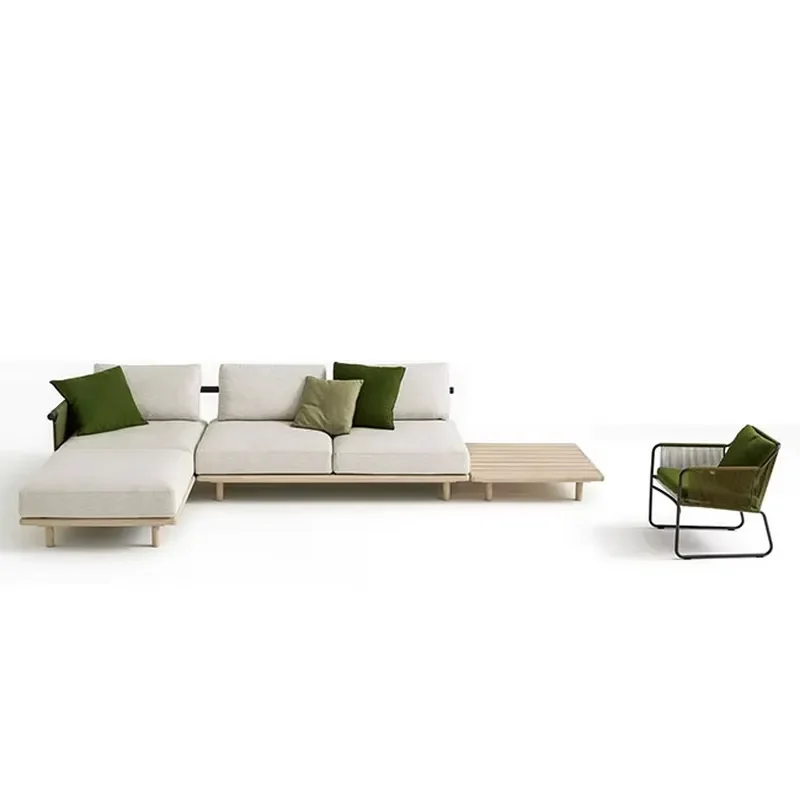 Modern Terrace Outdoor Leisure Sectional Sofa Aluminum Patio Set Rattan Wicker Courtyard Apartment Garden Set