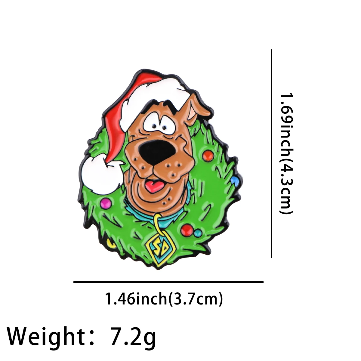 Cartoon Christmas Dog Wreath Enamel Pin Brooch for Women Fashion Lapel Pins Jewelry Badges on Backpack Clothing Accessories Gift