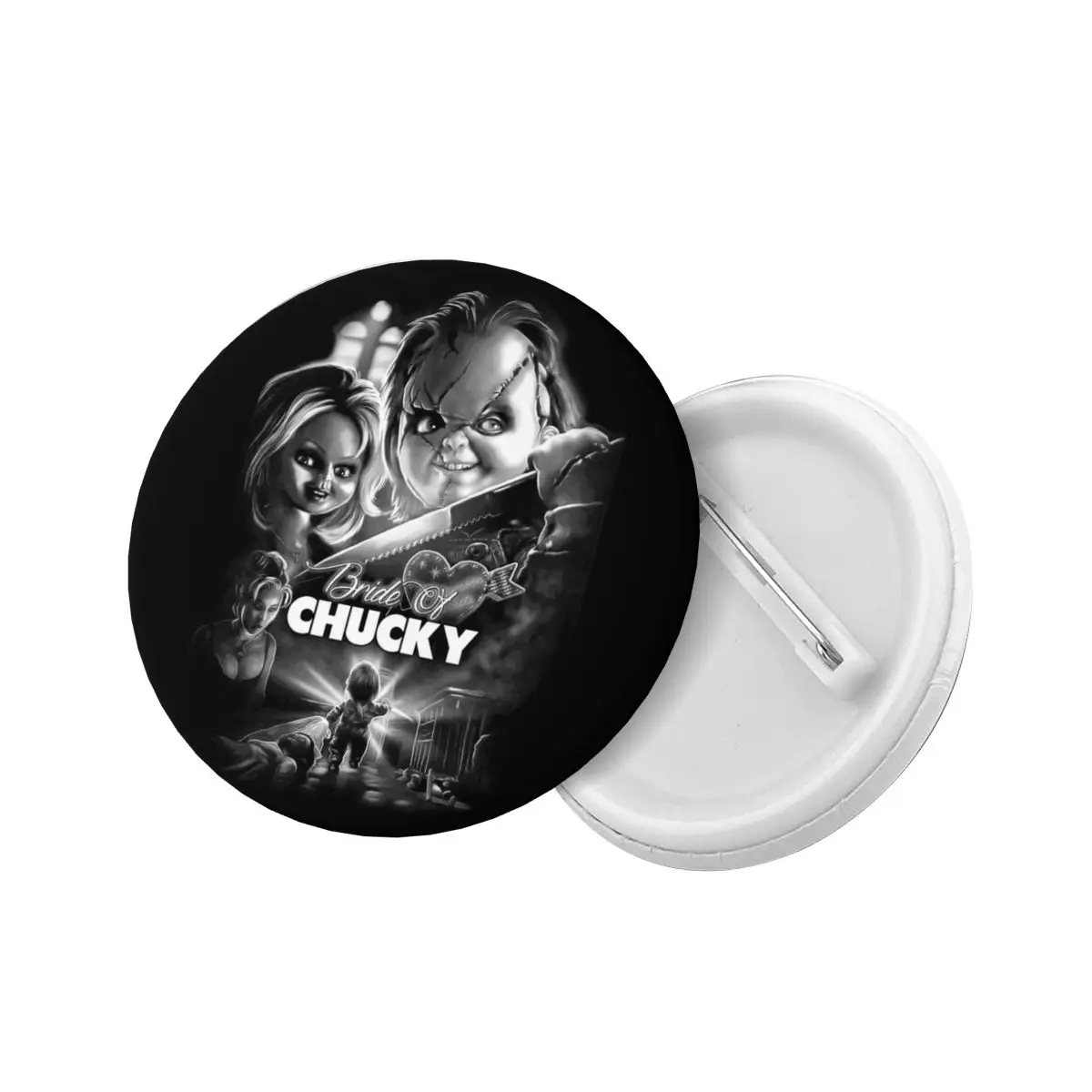 Bride Of Chucky Soft Button Pin Custom Creative Killer Doll Chucky Pinback Badge Brooch Boyfriend Gift