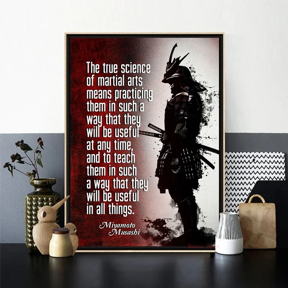 Samurai True Science Poster Wall Art Canvas Painting Wall Pictures For Living Room Home Decor Mural Pictures Gift