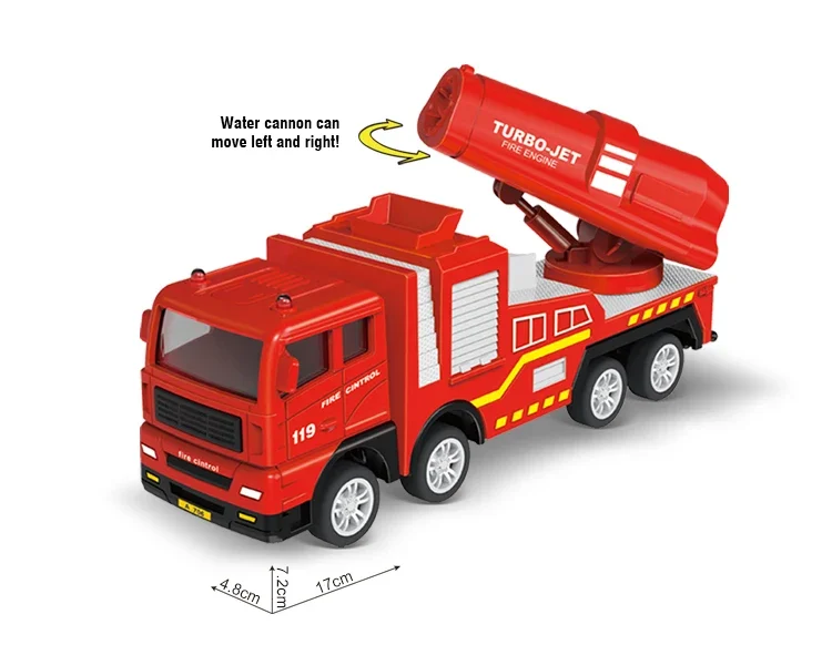 Camión de bomberos Diecast simulación tirar hacia atrás escalera juguete de lucha contra incendios coche de rescate juguete de rescate de incendios inercial camión de bombero para niños