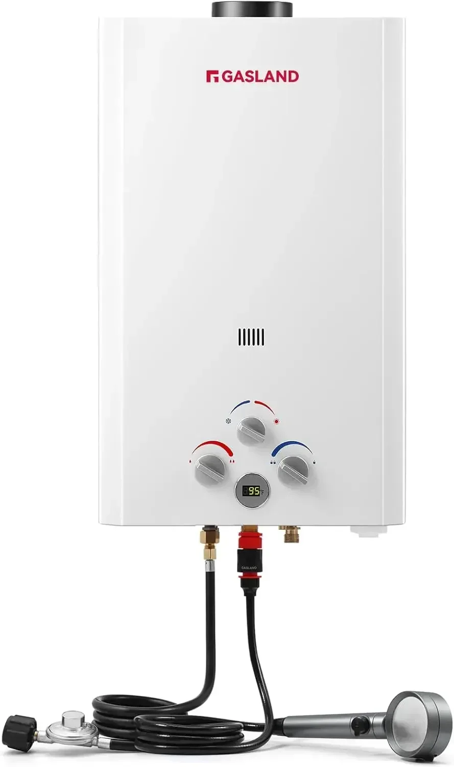 

Outdoors Propane Tankless Water Heater 16L, 4.22GPM Outdoor Camping Gas Water Heater, On Demand Hot Water Heater for Off Grid