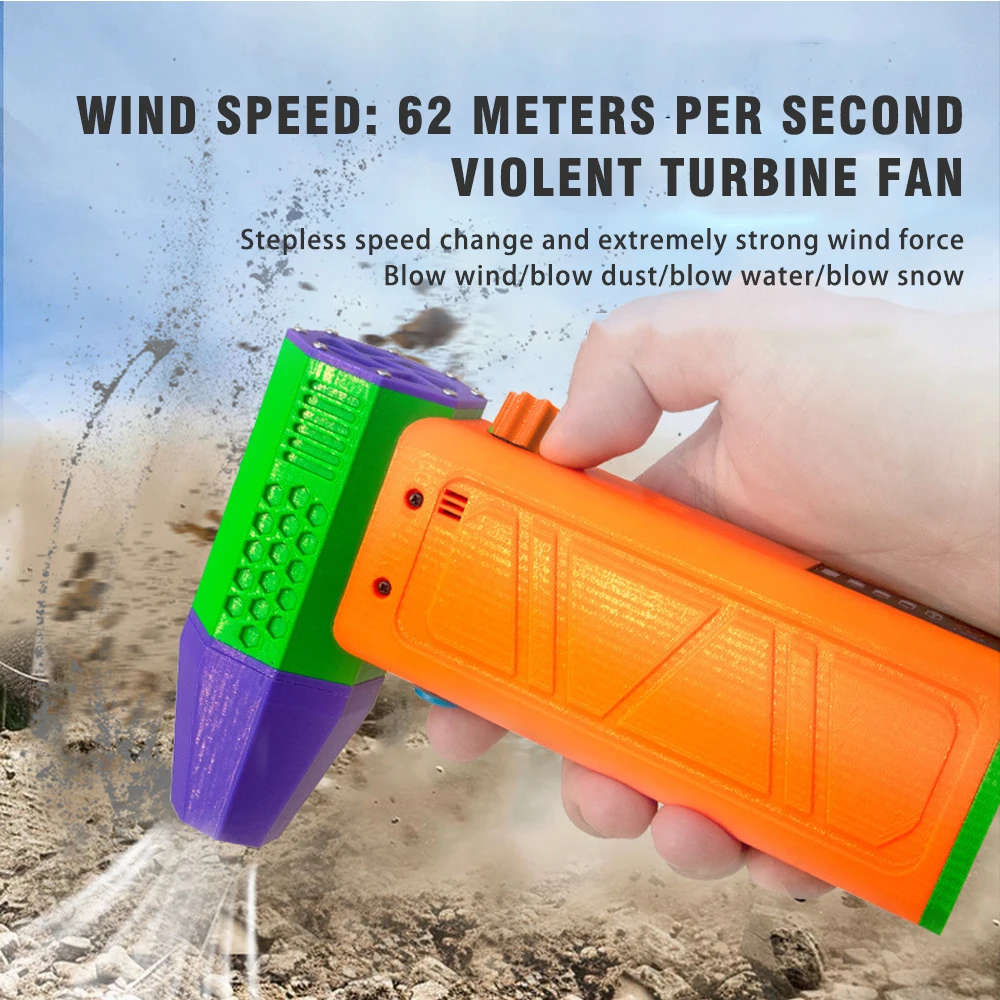 

Turbo Jet Fan Brushless 140000RPM Air Blower Handheld Duct Portable Type C Charging Power Display 62M/S Handheld Cooling Fan