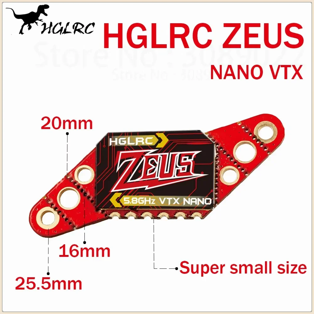 Advanced HGLRC ZEUS Nano VTX Transmitter 5.8G 40CH 350mW 16mm/20mm/25.5mmHoleBuilt-in Microphone for FPV Racing Freestyle Drones