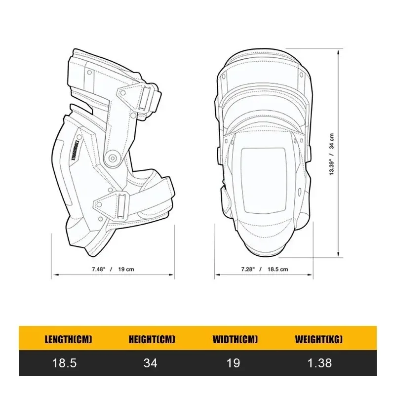 TOUGHBUILT TB-KP-G3 Thigh Support Stabilizing Knee Guard Black Deficit Fit™ Fanatic Hand Tool Accessory, Knee Guard Sleeve