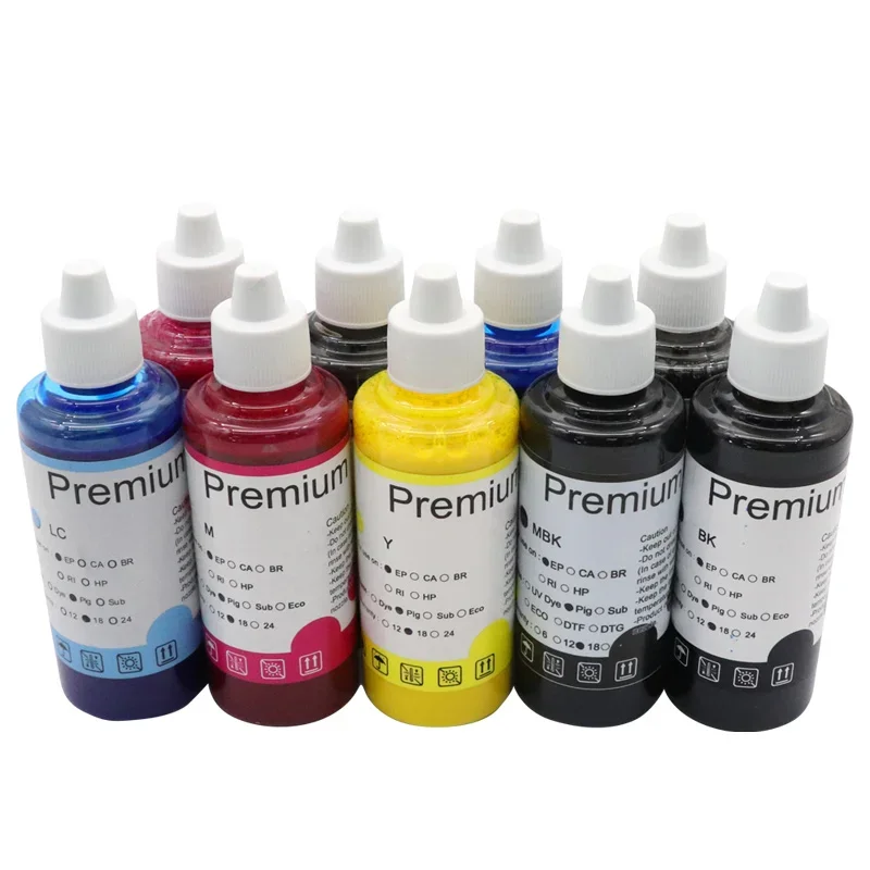 9pcs Universal Pigment Ink For Epson SureColor P600 P800 P808 P608 P808 Stylus Pro 3800 3880 Printer 9 Colors Refill Pigment Ink