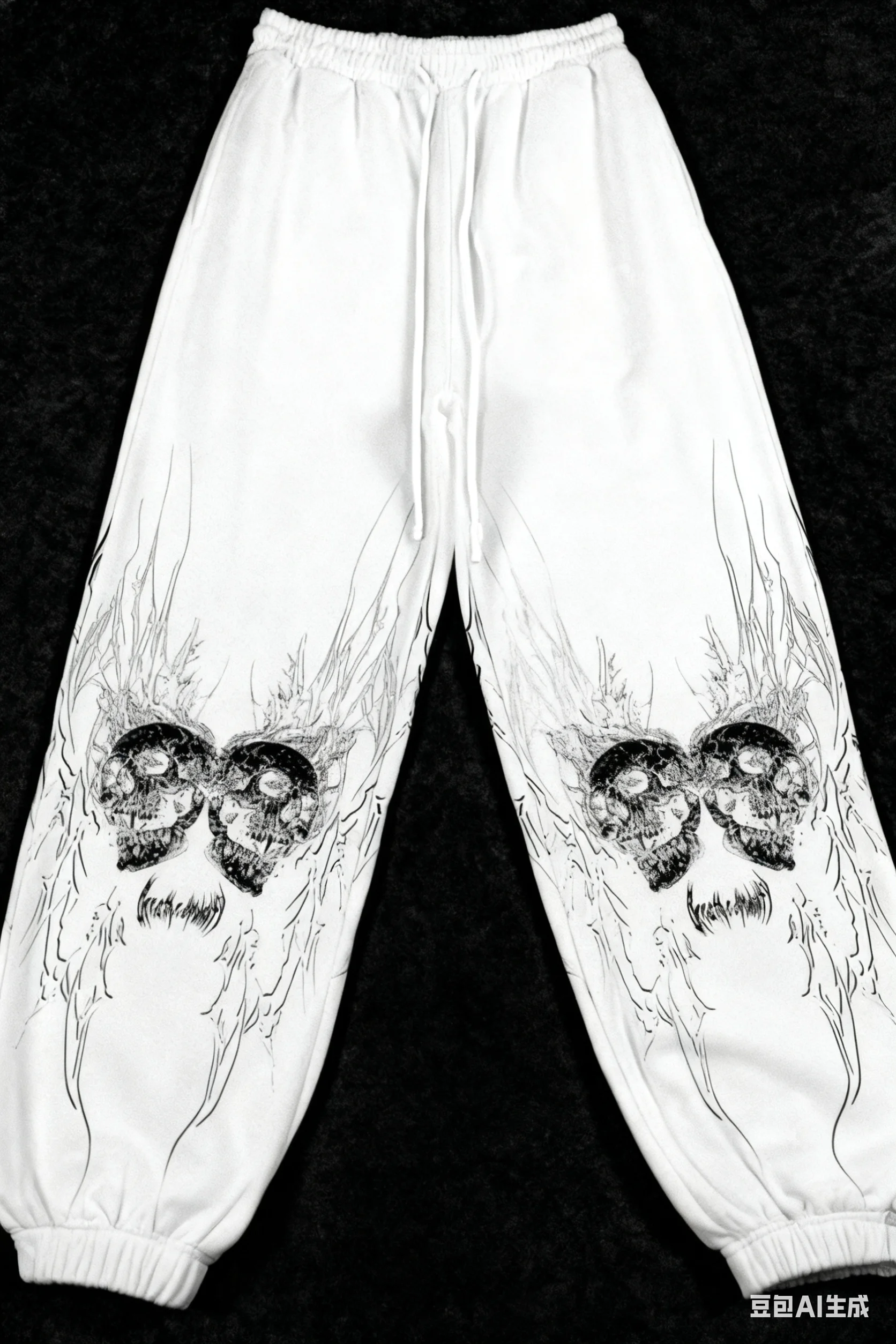 

Double Skull Thorn Graffiti Sweatpants Gothic Dark 3D Printed Casual Pants Trendy Streetwear Sports Pants