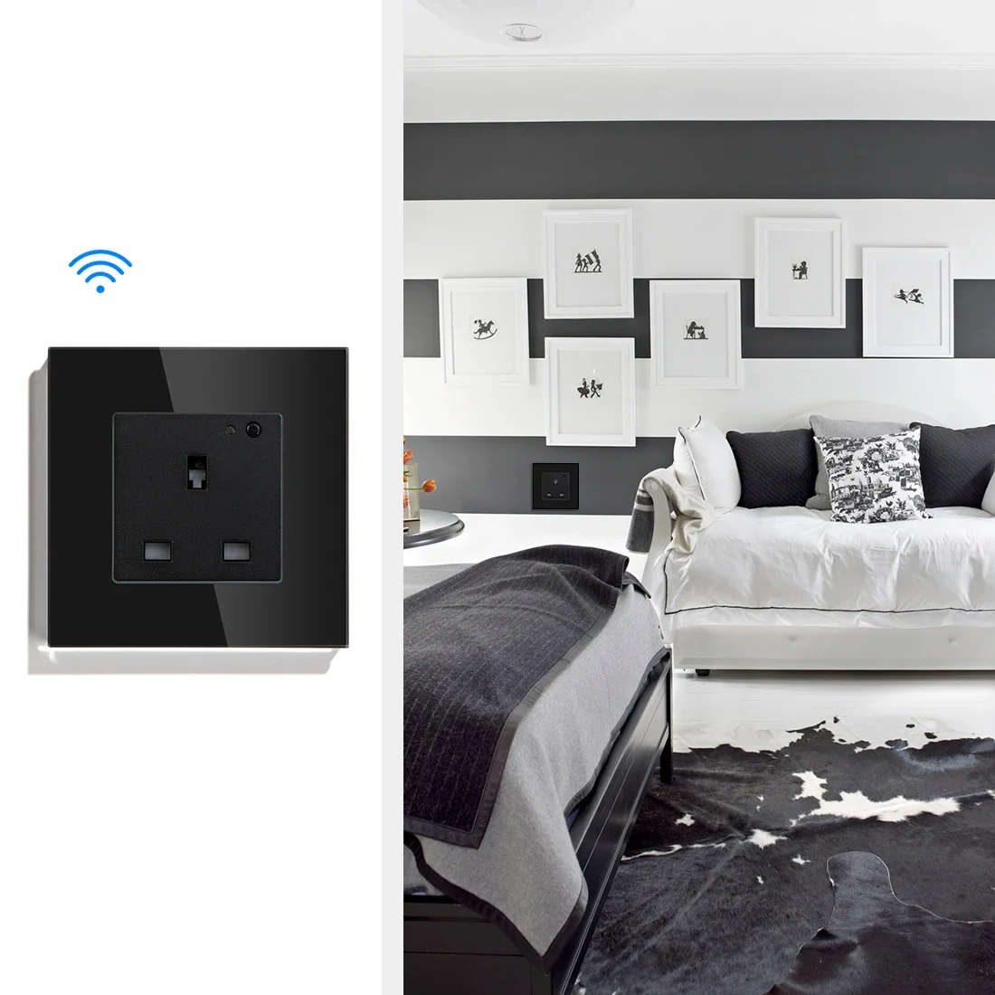 Hot TUV Certificate  Smart Wifi UK Standard 13A Electrical Wall Socket Sku Voice Control by Alexa and google Home Mobile Control