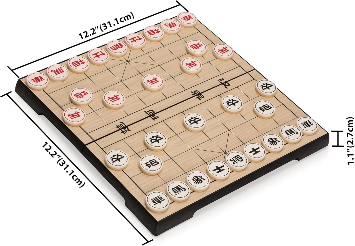 مجموعة ألعاب الشطرنج الصينية (Xiangqi) المغناطيسية (12.2 بوصة) - مجموعة ألعاب لوحية مدمجة قابلة للطي #3