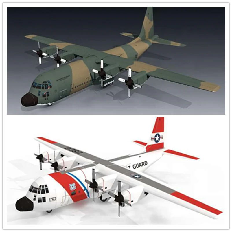 L-100-30 Hercules Transporter 3D Paper Model Handmade Drawings Military Paper Art Toy