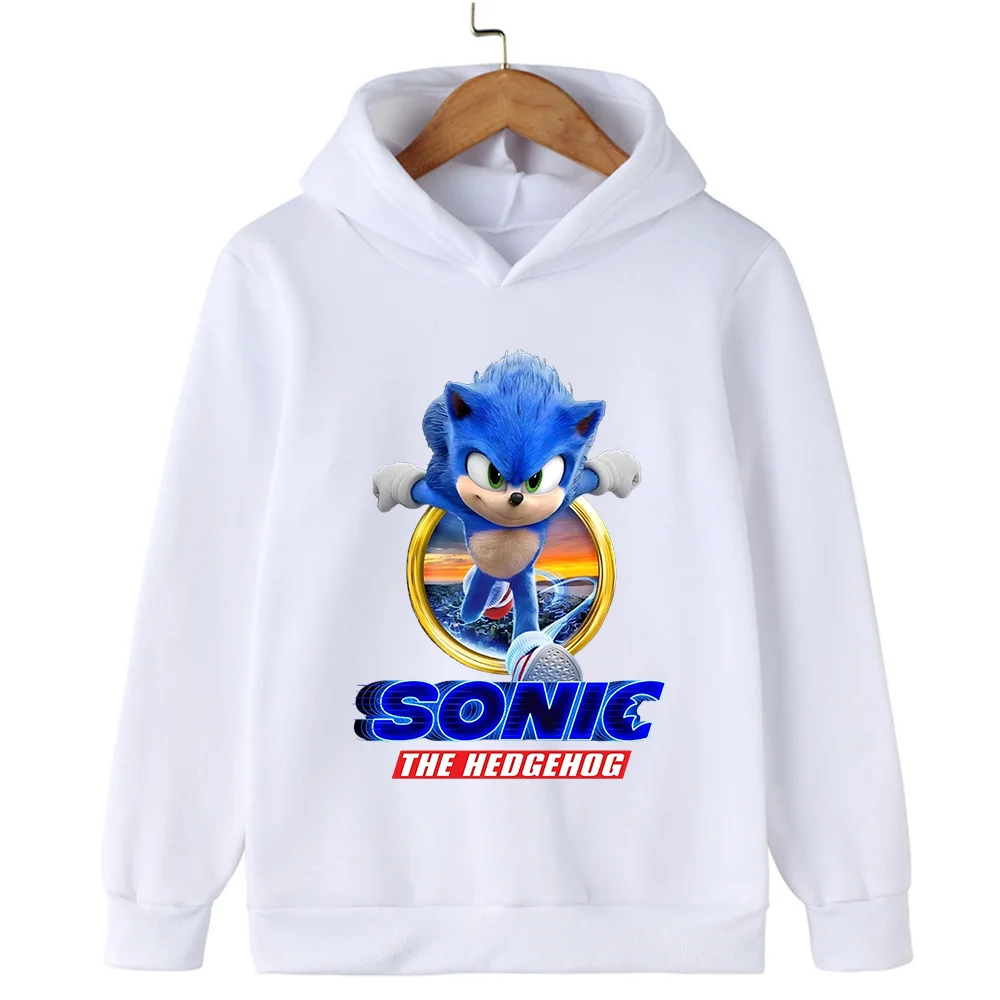 سترة بقلنسوة للأطفال مطبوعة بصور ديناميكية سونيك، دع الأطفال ارتداء أزياء مرحة مستوحاة من الألعاب