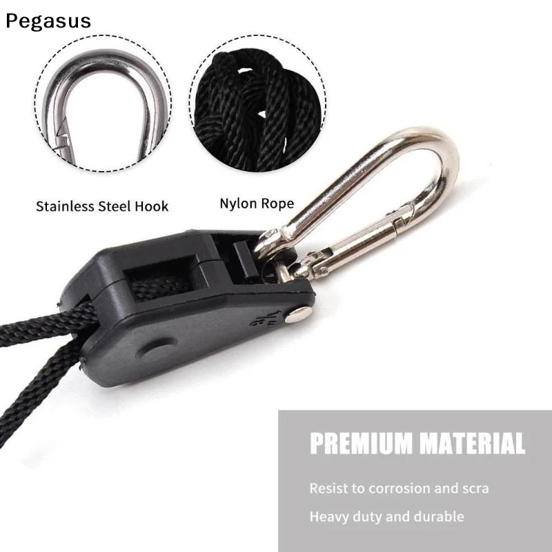 [S]Adjustable Rope Hanger with Pulley Ratchets 1 8 Inch Tie Down Strap for Kayak Quick Securement Outdoor Camping Canoe Storage