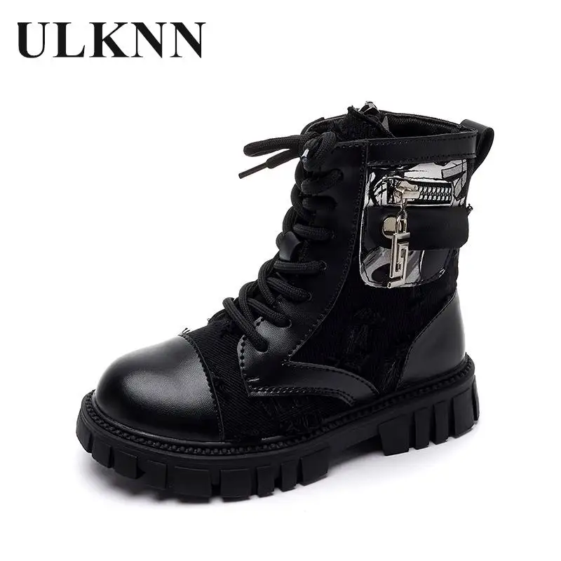 

Children's Ridding Boots Girl's Black Leather Shoes New Kid's Autumn Winters Baby Fashion Shoes Boots Infatns Cuhk Size27 To 37