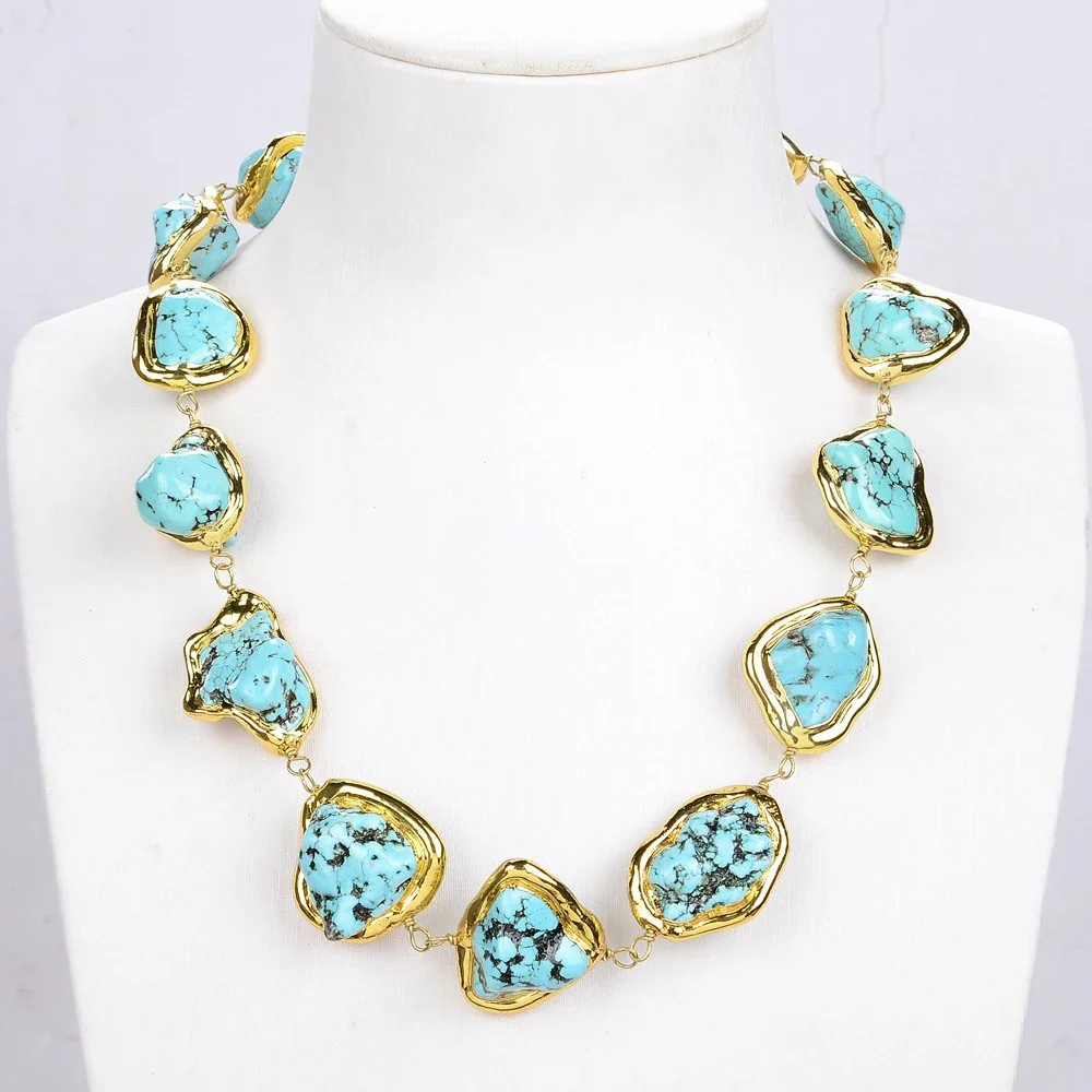 blue-howlite-with-gold-color-plated-edge-strand-necklace-choker-necklace-ethnic-style-for-women-18