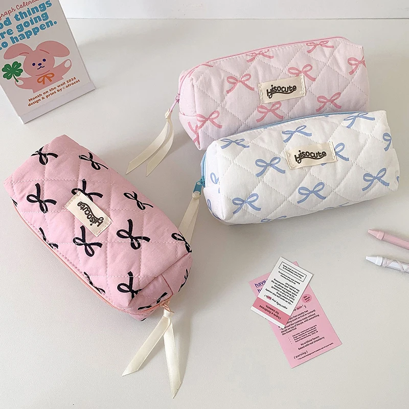 Süße Bleistifttasche mit hoher Kapazität, niedliche Schleife, Bleistiftbeutel, Schule, Schreibwaren-Organizer, Kawaii, exquisite Bleistifttasche, Geschenke