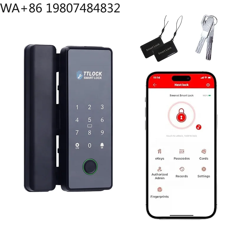 Waterproof Custom Glass Deadbolt Smart Lock Aluminum Alloy Mechanical Key WiFi App Fingerprint Digital Security Lock