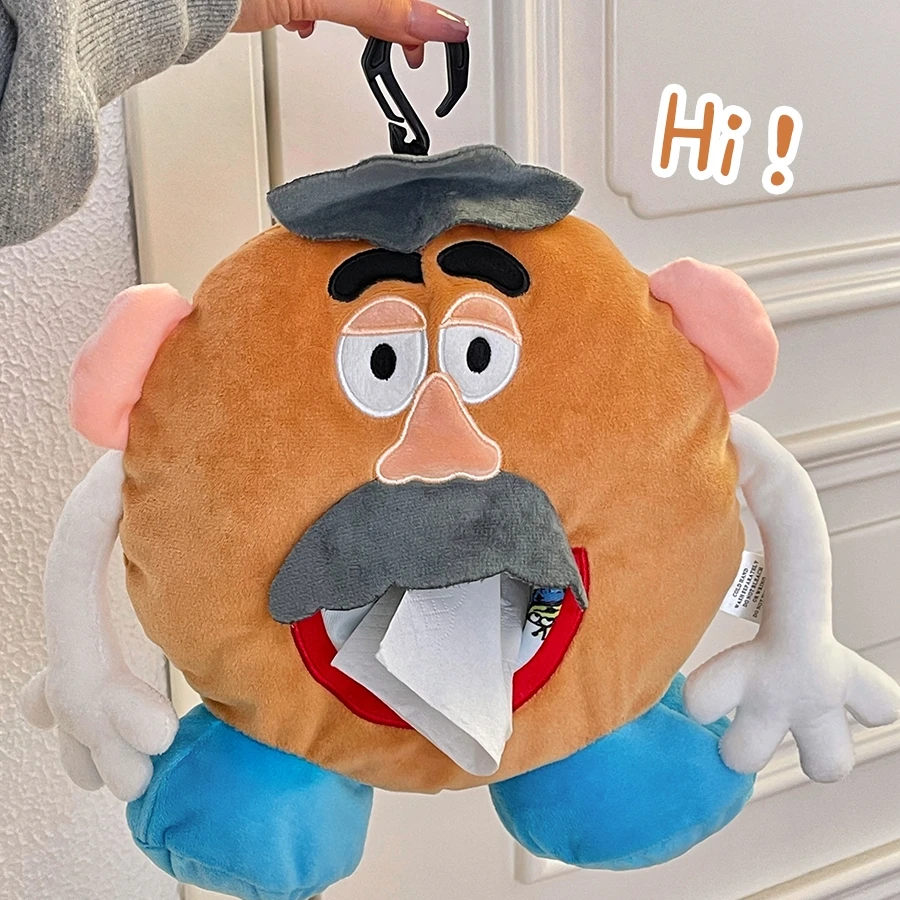 Lovely Mr Potato Head Tissue Boxes Stuffed Anime Car Backseat Hanging Tissue Bag Box Plush Holder Cover Auto Toys Interior Decor