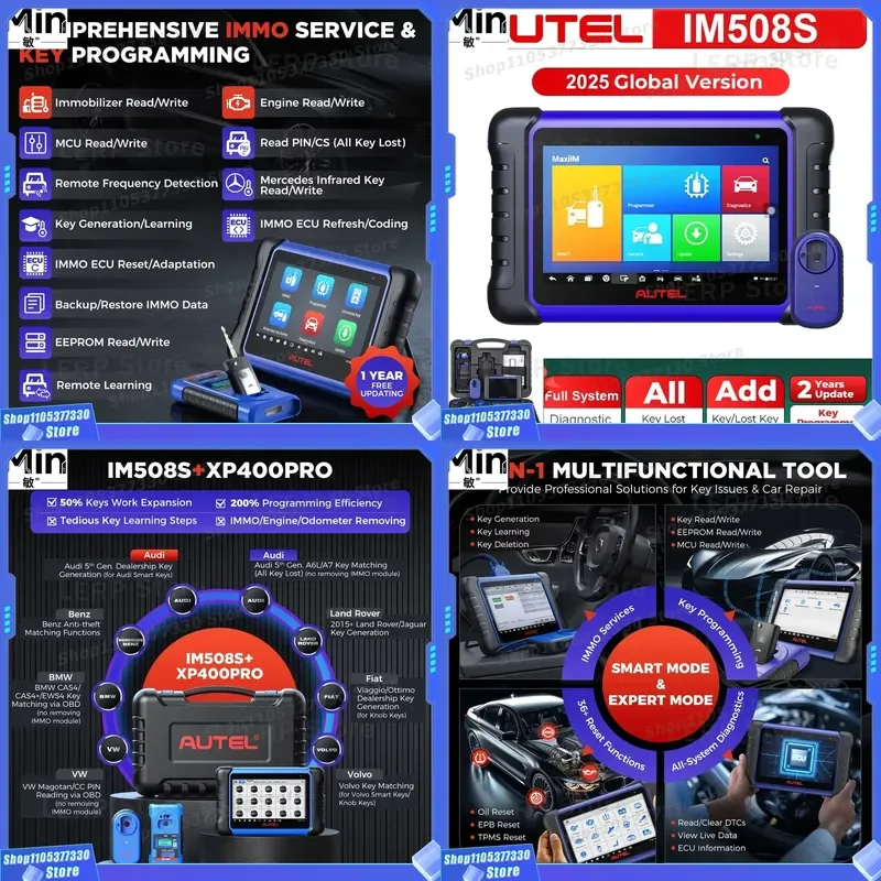 MaxiIM IM508S XP400PRO IMMO Key Programmer OBD2 Scanner (vs IM608)