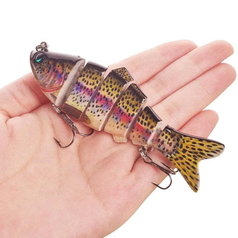 Iscas de pesca luminosa, Multi Swimbait articulado, Wobblers Pike Tackle para Bass Trout, Crankbait Lure, 6 7 Segmento, Drop Shipping