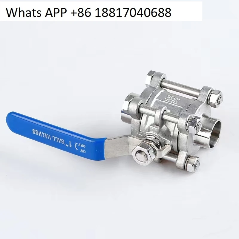 

304 stainless steel sanitary grade three-piece welded clean ball valve food sanitary grade 316 short welding switch valve