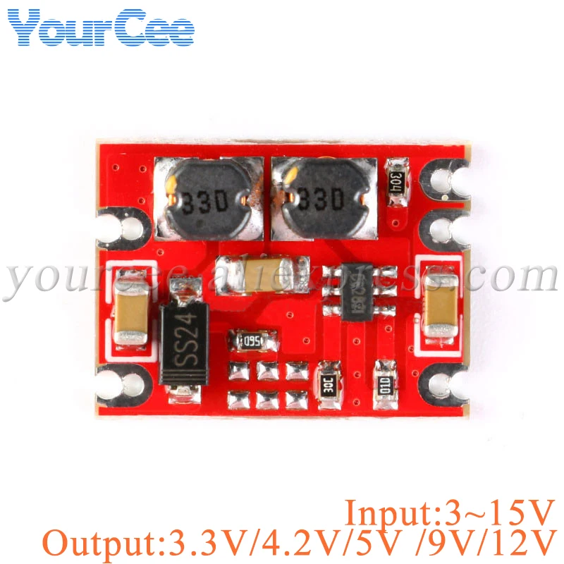 DC-DC Automatic Buck Boost Power Module Step Up Down Board 3V-15V Output 3.3V/5V/4.2V/9V/12V Electronic DIY S09