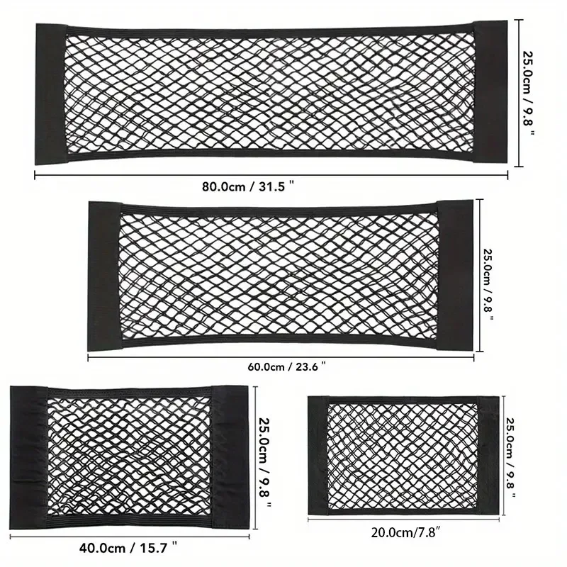 ユニバーサルダブルメッシュ収納バッグ,車の収納ネット,内蔵収納バッグ,消火器,固定ネット,1個