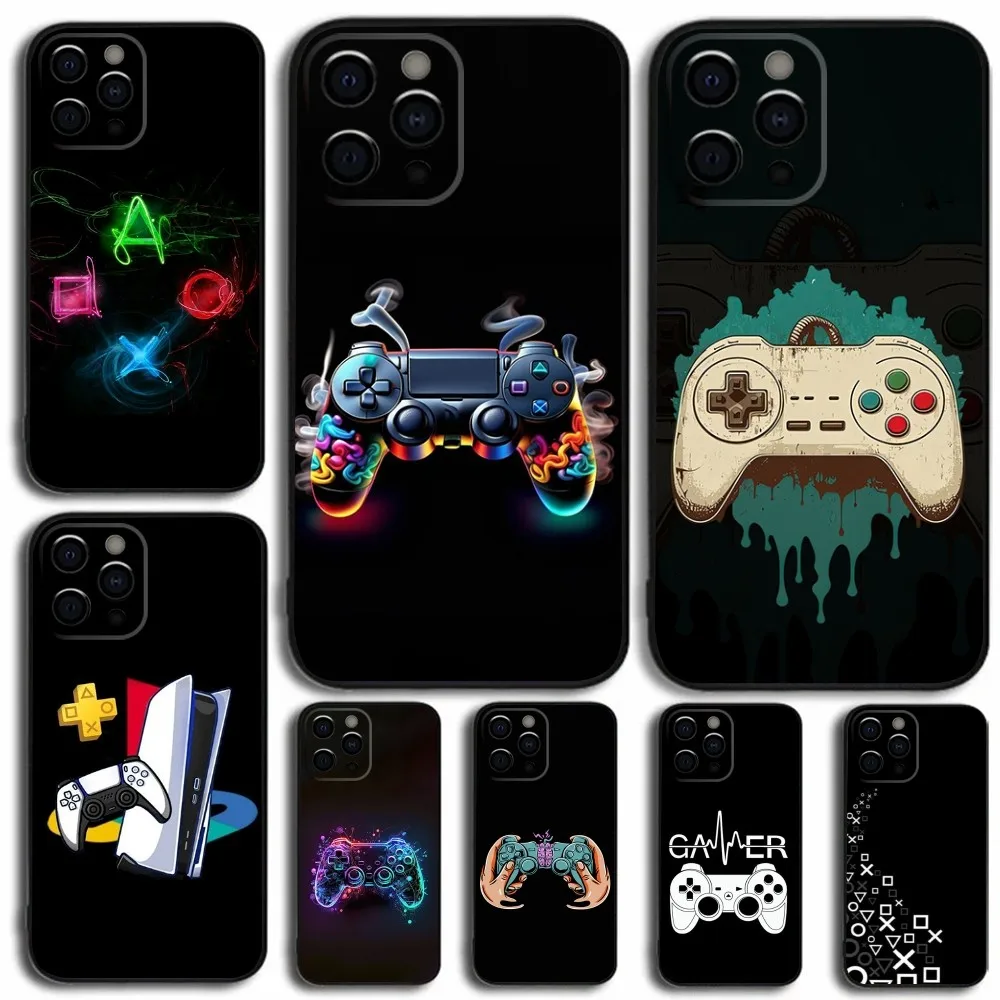 

Game Console Gamepad Gamer Play Phone Case For iPhone 16,15,14,13,12,11,Pro,X,XS,Max,XR,Plus,Mini Soft Black Cover