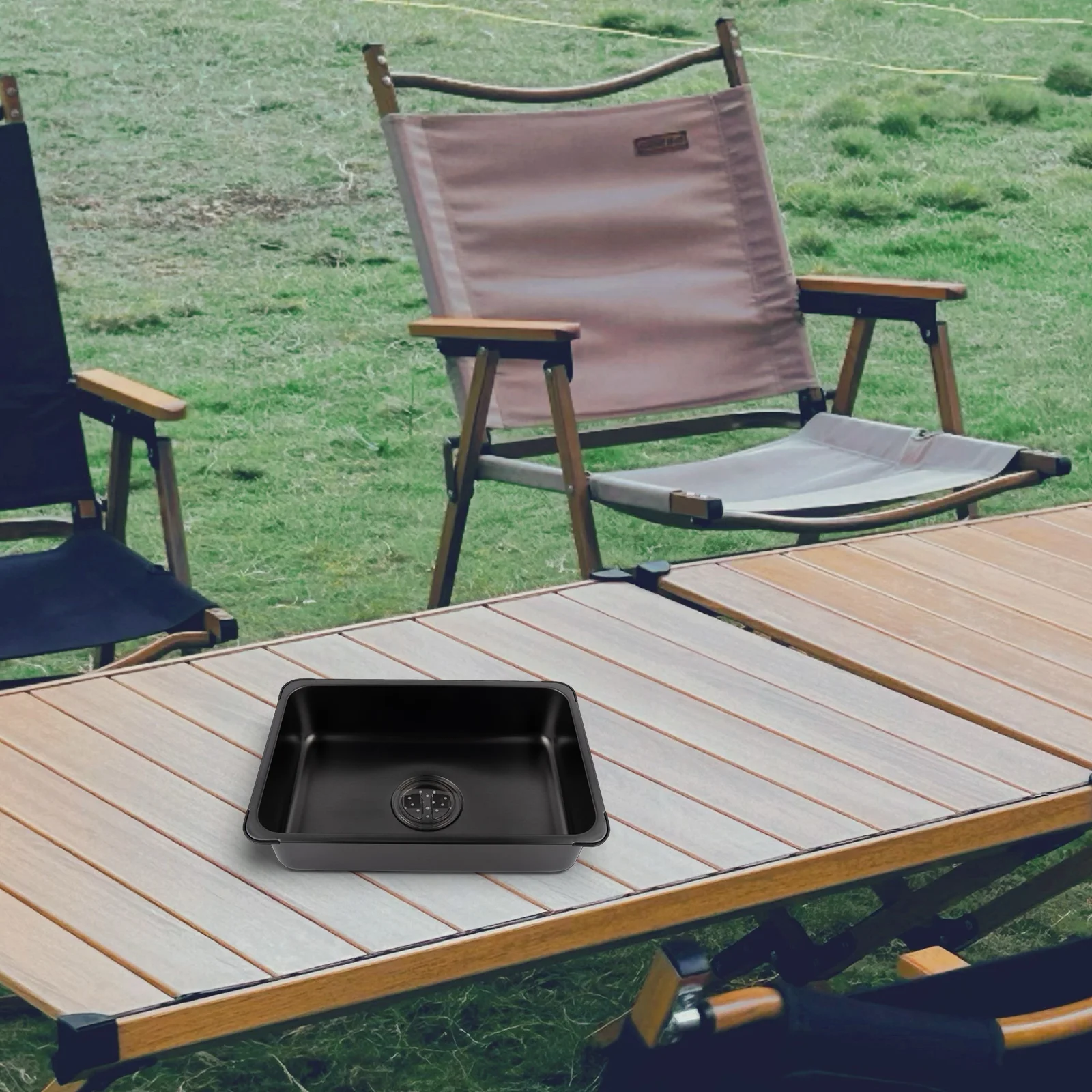 

Camping Accessory Camping Basin Camping Trips 201 Stainless Steel Construction Anti-Rust Properties Black-Plated Finish