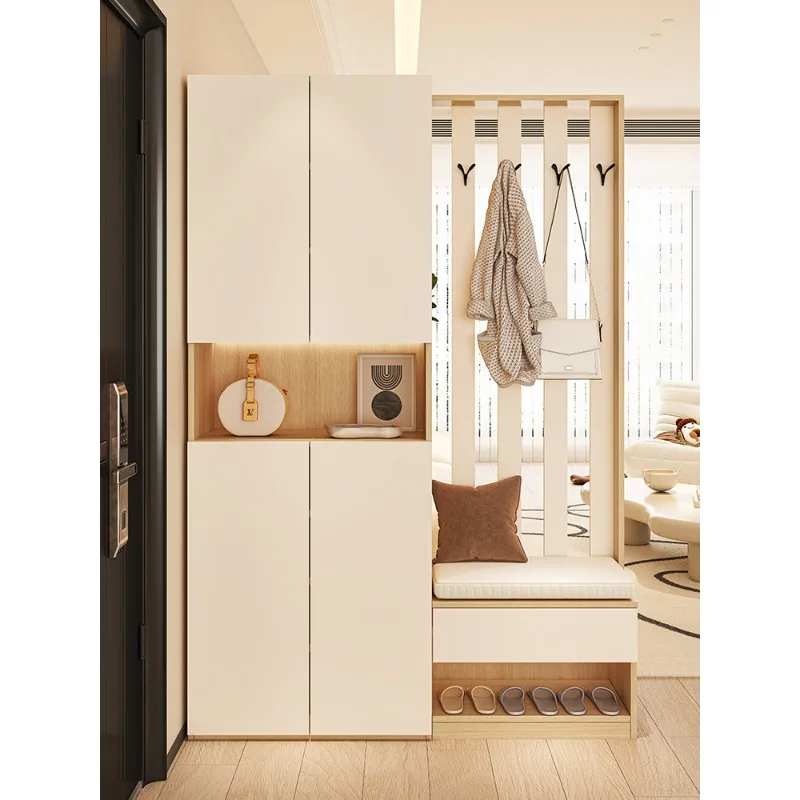 Customized entrance front door porch partition cabinet living room cream wind partition shoe cabinet integrated screen cabinet f