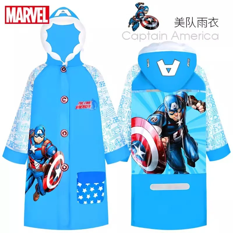 Impermeabile Disney per bambini Cartoon Spiderman Capitano americano Bambini Ragazze Poncho antipioggia Ragazzi Abbigliamento antipioggia Tuta da