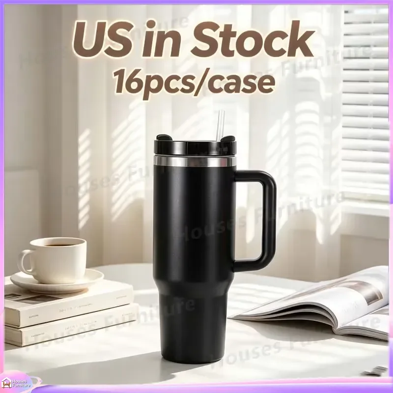 40oz Insulated Water Bottle Stainless Steel Vacuum Flask Powder Coated Sports Travel Mug with Handle Leakproof for Car Gym