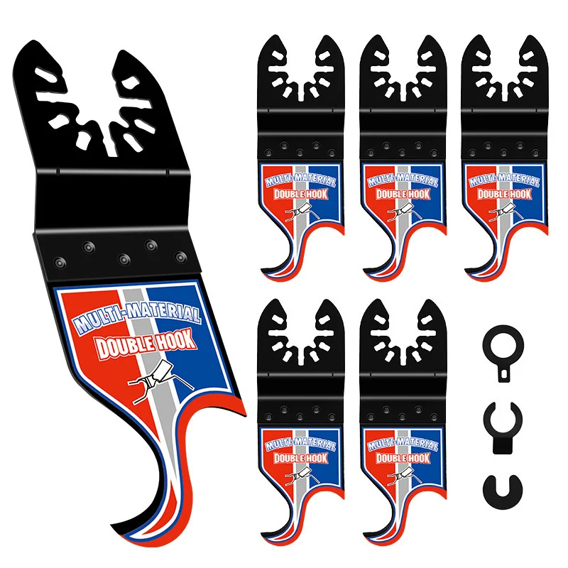5Pcs Oscillating Multi-Tool Blades, Curved Hook Special-Shaped Hook Knife for Power Tools