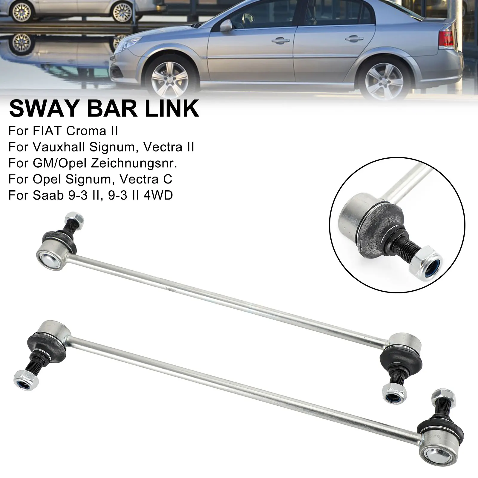 

Artudatech 2pcs Front Sway Bar Link for Opel Vectra C Signum Saab 9-3 13237130 2441725 Car Accessories