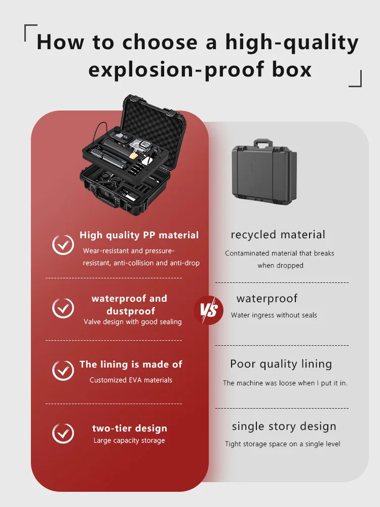 STARTRC Camera Accessories 2 Layers Portable Travel Hard Case For Gopro 13/12/11/10/9/8/7 Carrying Case Storage Waterproof Box