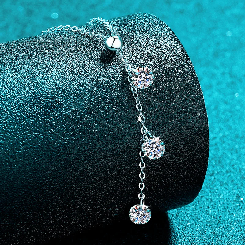 Smyoue 5 مللي متر جميع مويسانيتي قلادة قلادة للنساء تألق مختبر كلاسيكي خلق سلاسل الماس 925 فضة مجوهرات #2