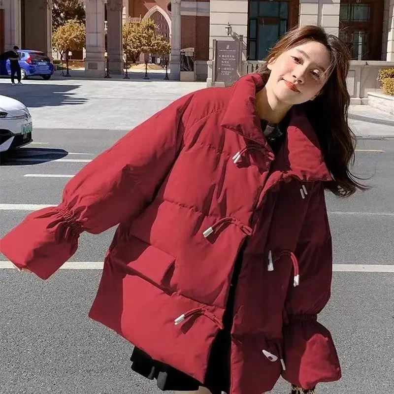 

Juspinice 2024 New Downcotton Padded Coat Women Winter Cropped Thickened Cotton Jackets Fit Puffer Student Korean Padded Jacket