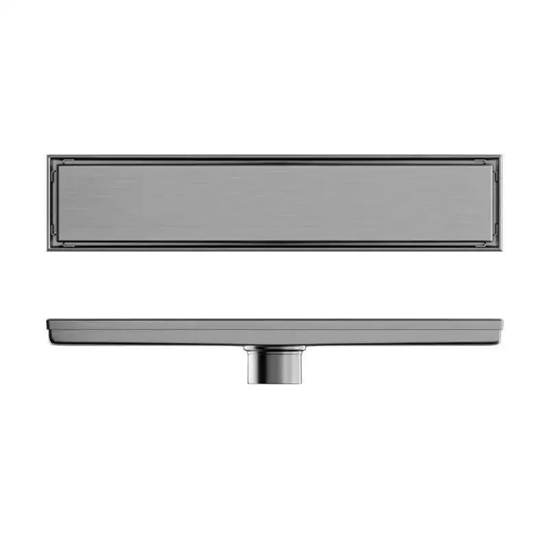 استنزاف أرضية غير مرئي من الفولاذ المقاوم للصدأ استنزاف أرضية غرفة الاستحمام في الفندق نوع إزالة الروائح الكريهة الطويلة يمكن ترصيعها بالبلاط