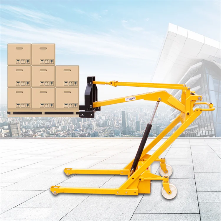 Hochwertiger 500 kg-700 kg elektrischer tragbarer Gabelstapler mit Selbsthebefunktion, kleiner Gabelstapler, tragbarer Stapelkran