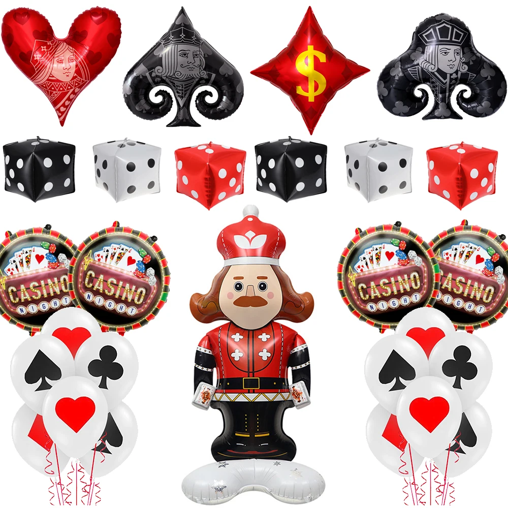 Casino Poker Karten Party Geschirr Pappteller Becher Banner Servietten für Casino-Nacht Las Vegas Geburtstag Party Dekoration Zubehör – Detail 11