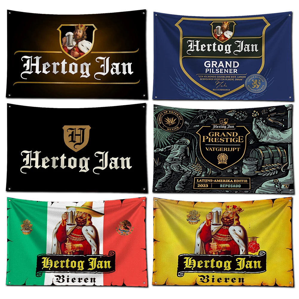 3x5 Ft Beer H-hertogs J-jans Flag Polyester Digital Printing Banner for Garage Wall Art Out Door Decoration With Brass Grommets