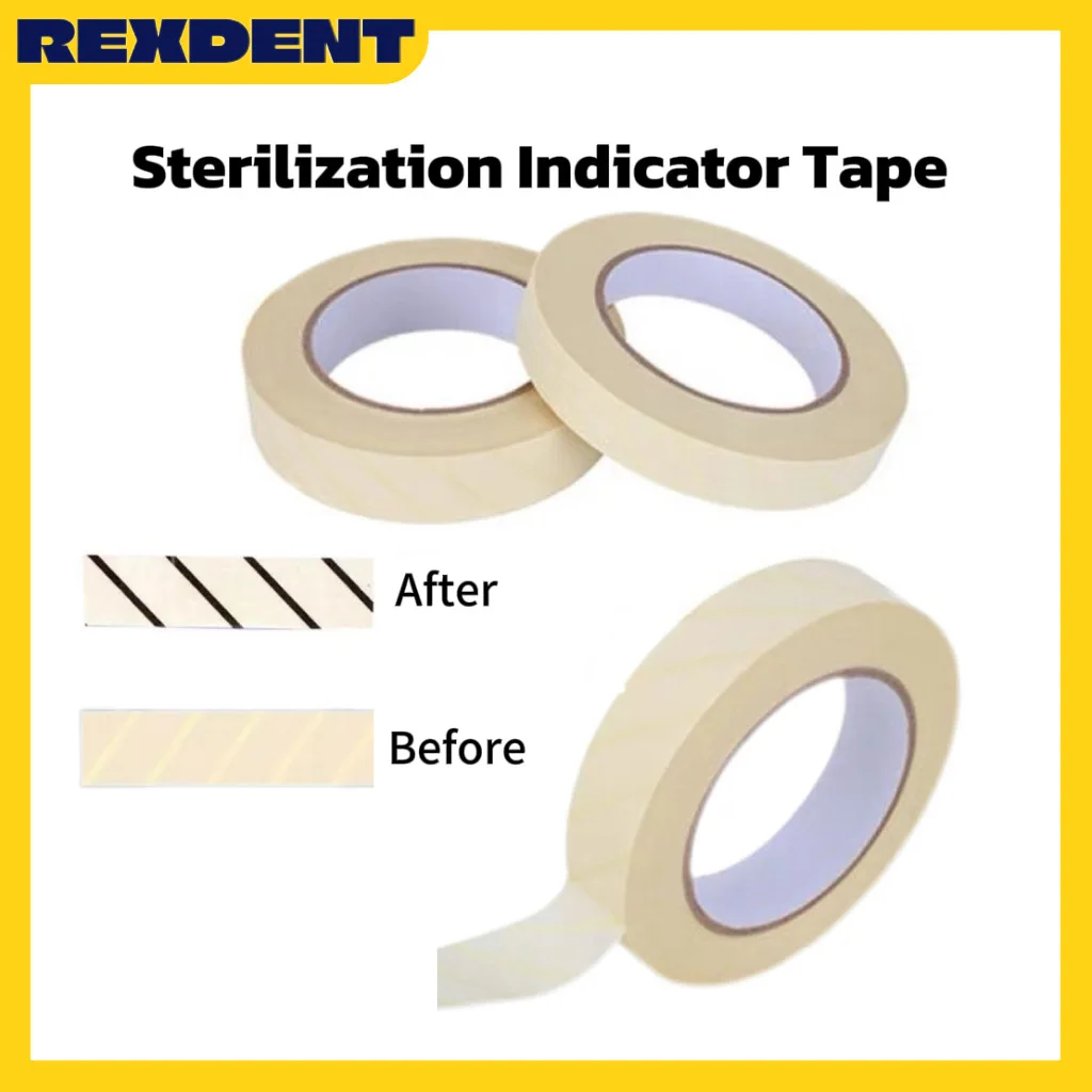 

50M Dental Tape Sterilization Indicator Autoclave Steam/EO/Plasma Tapes Defend Dentistry Laboratory Material Oral Care Supply