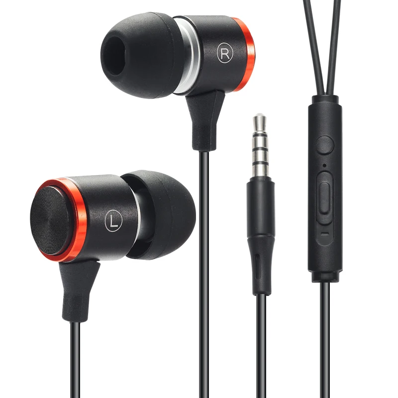 3.5mm Stereo Bass Headphone For Xiaomi In-Ear Wired Earphones Metal HIFI Earpiece with MIC for Huawei Samsung Mobile Phones