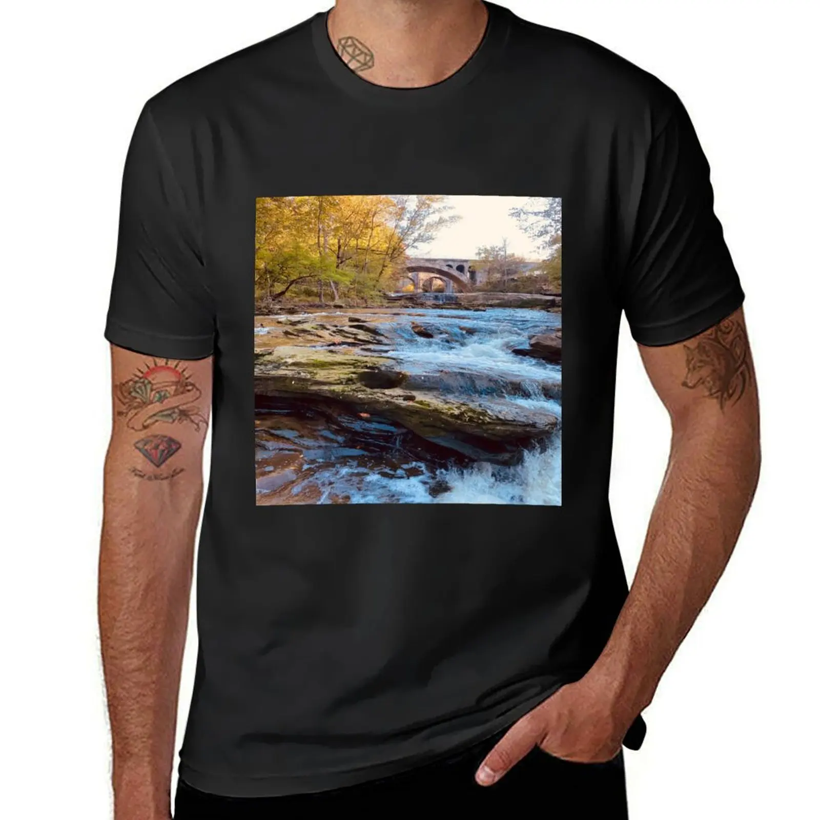 

Fall River Bridge T-Shirt plain summer tops designer t shirt men