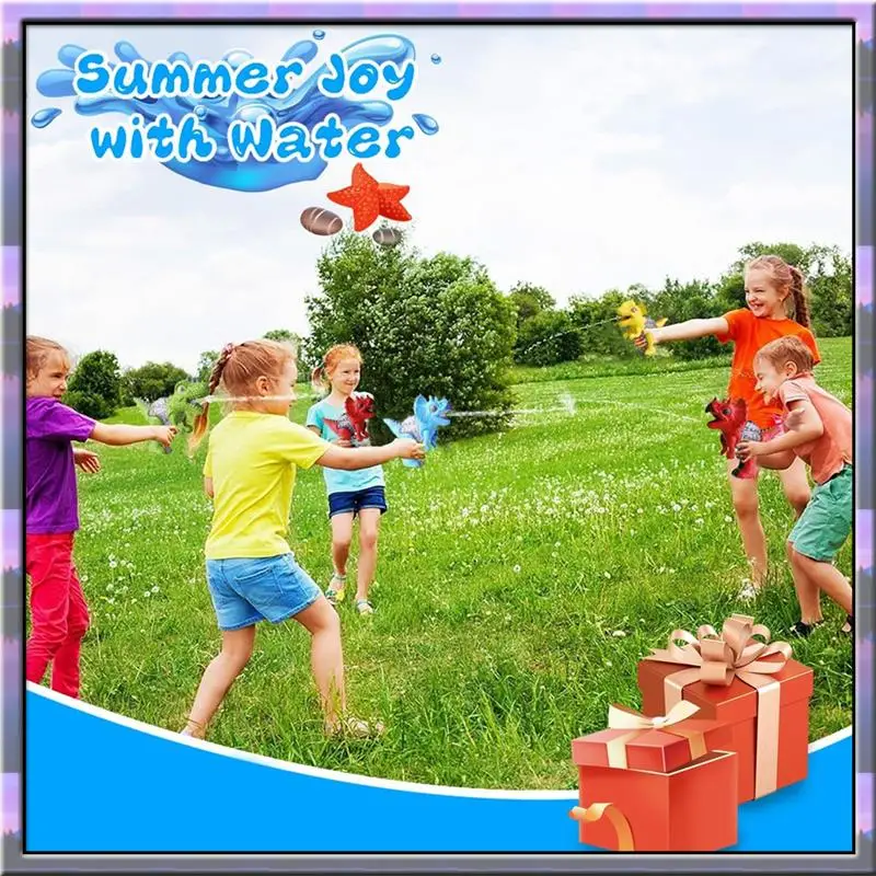 Pistolas de agua de dinosaurio pequeño A49U, juegos de lucha contra el agua para niños y niñas pequeños en piscina y césped