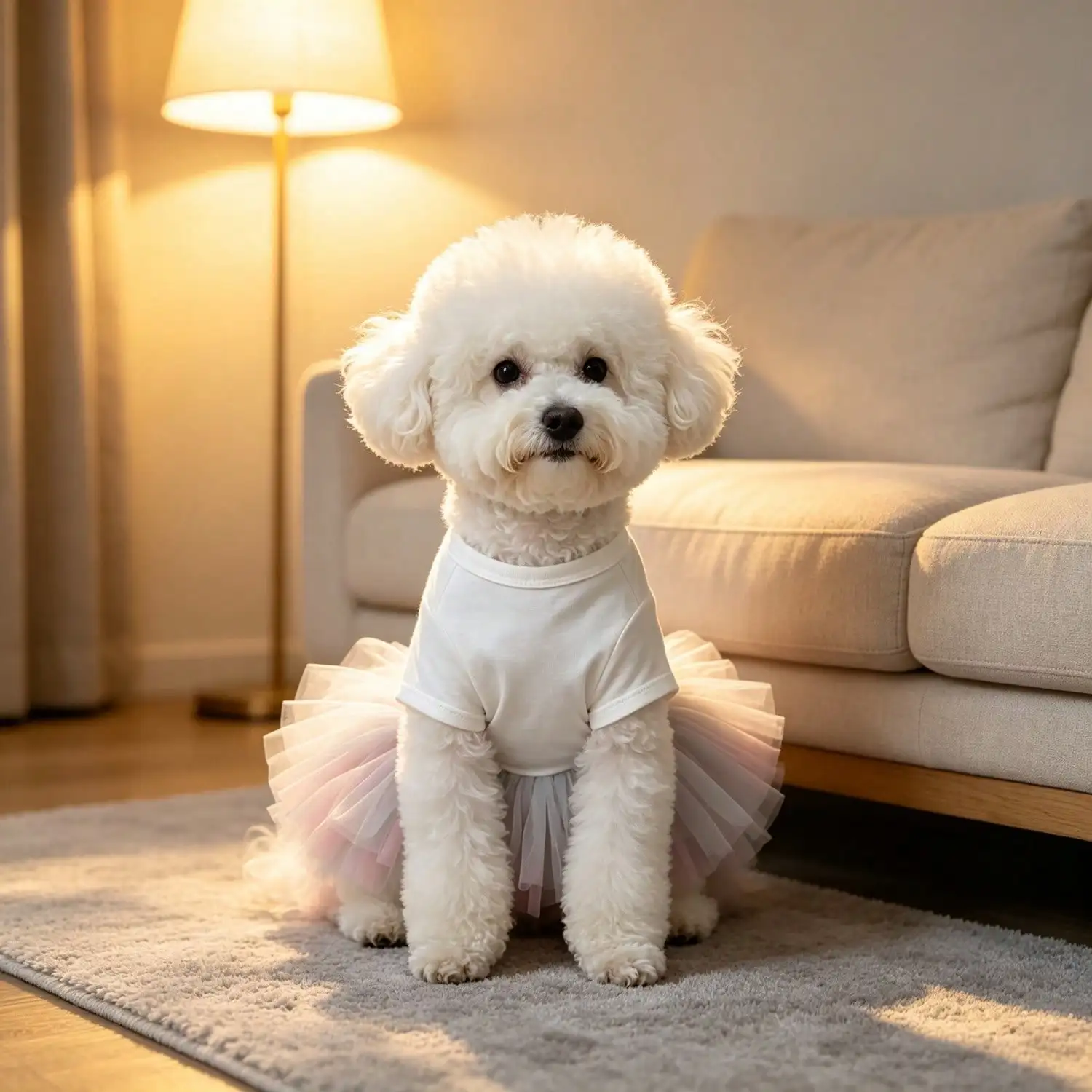 1PC LOVE Leopard Heart Sunflower Print Dog Tutu Dress, Gradient Tulle Skirt Soft Pet Outfit for Small Dogs