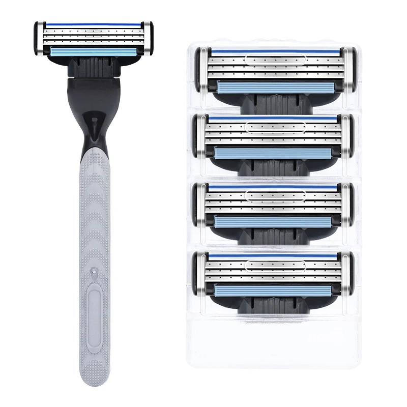 

Waysh Men's Manual Shaving Razor Set with Four Blades for Smooth Comfortable Grooming Experience